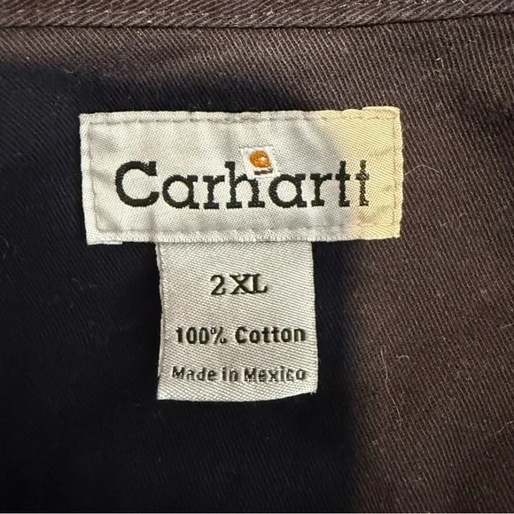 CARHARTT Men’s Navy Blue Oakman Work Thick Button Down Shirt DCT Logo Size 2XL - Picture 11 of 11